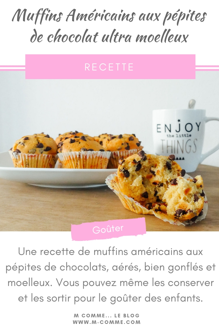 muffins américains aux pépites de chocolat