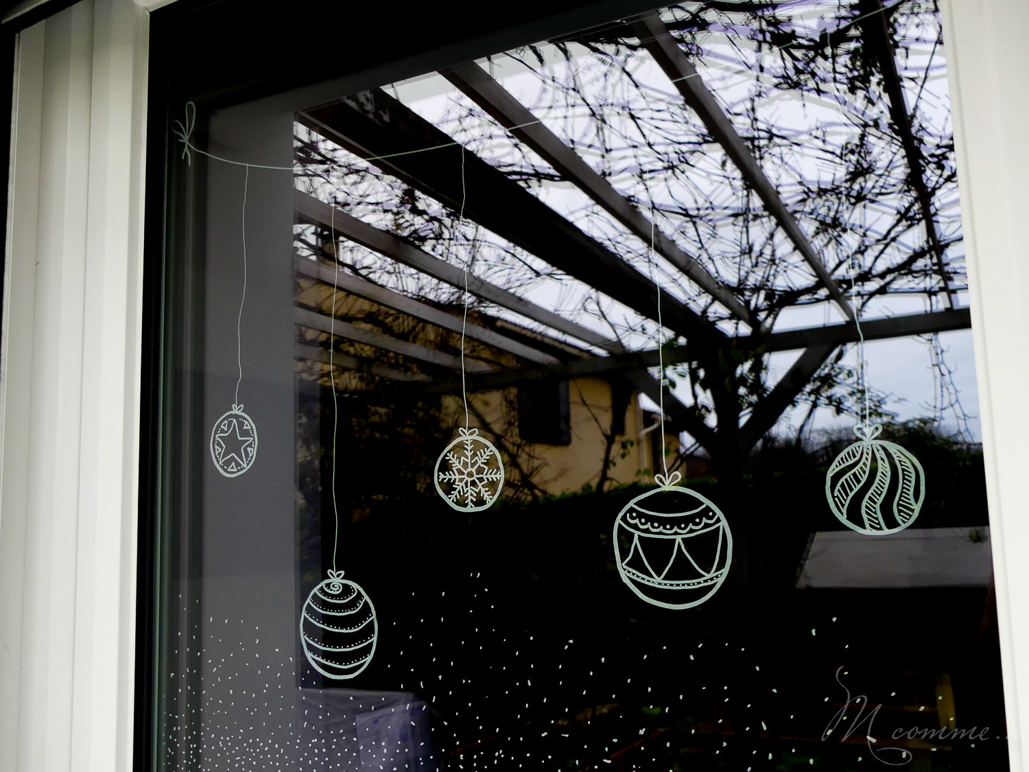 Décoration fenêtre pour noël modèles à télécharger Boules de Noël